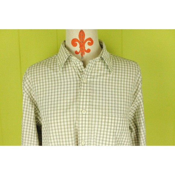 VTG J Crew Mens Sz S Long Sleeve Button Down Cotton Shirt Plaid Hong Kong EUC - Picture 3 of 9